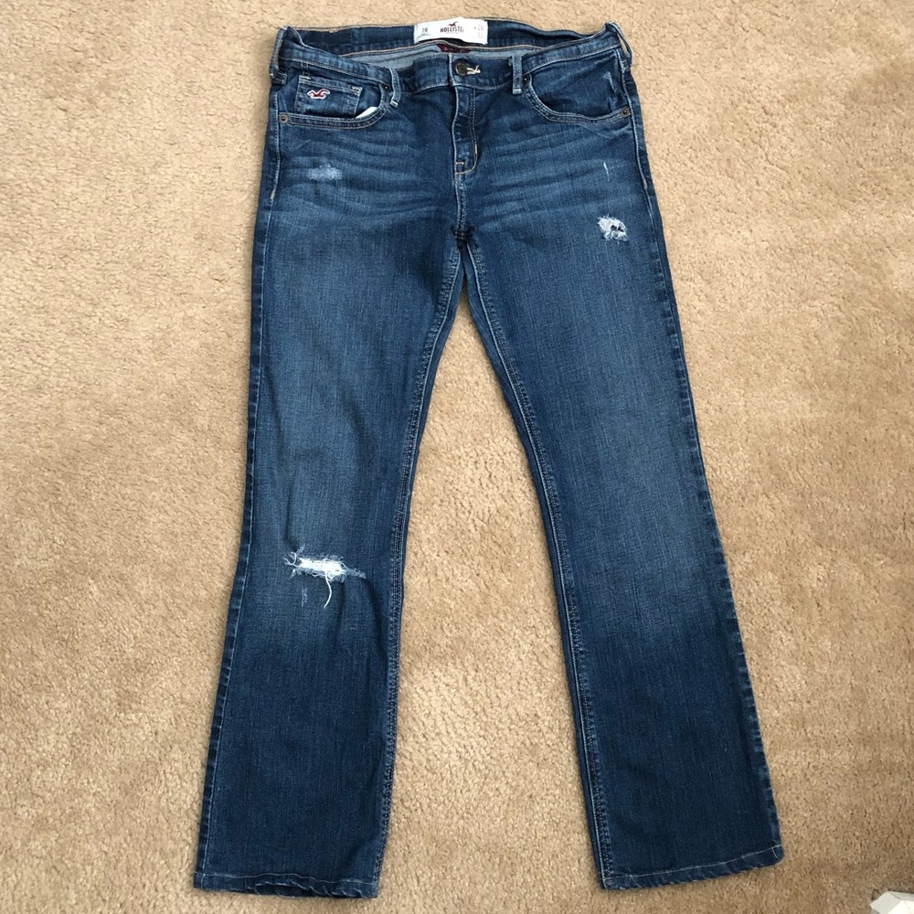 Hollister Stretch Blue Jeans Size 7. W 28 L 33.